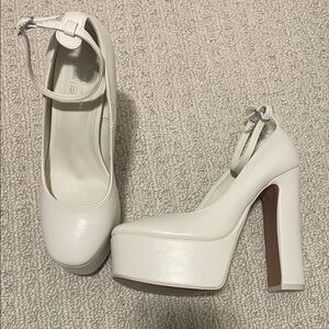 Spring White Platform Heels size 7